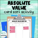 Absolute Value Card Sort Activity