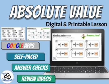 Preview of Absolute Value - Digital & Printable Lesson