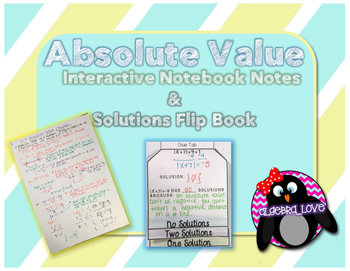 Preview of Absolute Value Equations INB page and Flip Book