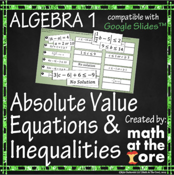 Preview of Absolute Value Equations & Inequalities for Google Slides™