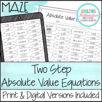 Absolute Value Equations Maze By Amazing Mathematics