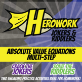 Absolute Value Equations Multi-Step Printable Activities -