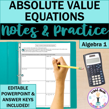 Preview of Absolute Value Equations Guided Notes and Worksheet