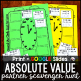 Absolute Value Equations Math Partner Scavenger Hunt Activity