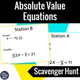 Absolute Value Equations Scavenger Hunt