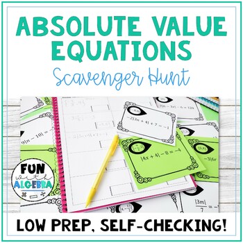Preview of Absolute Value Equations Scavenger Hunt