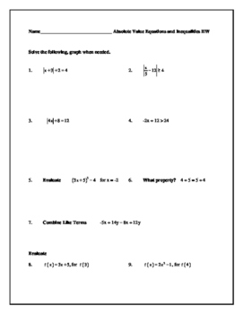 equations and inequalities homework 2