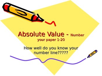 Preview of Absolute Value Fact Fluency