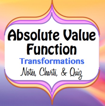 Preview of Absolute Value Function Graph Transformations - Notes, Charts, and Quiz