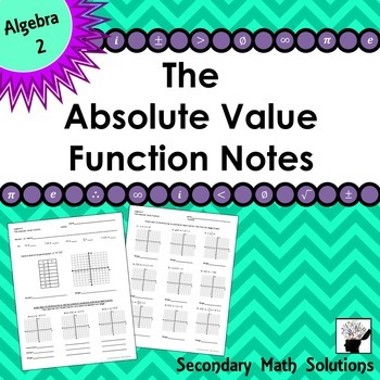 Preview of Absolute Value Function Notes and Practice (including Transformations)