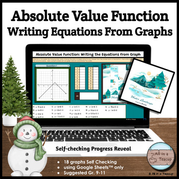 Preview of Absolute Value Function Writing Equation from Graph Winter Activity