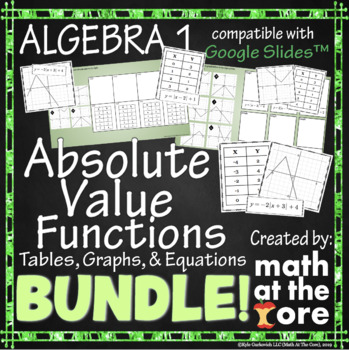 Preview of Absolute Value Functions BUNDLE - Tables, Graphs, & Equations for Google Slides™