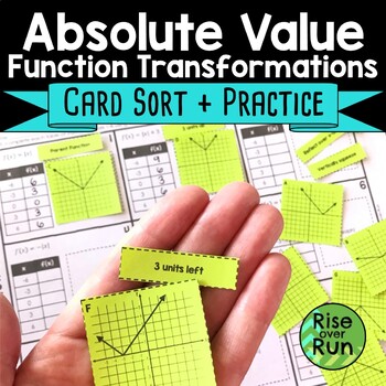 Preview of Absolute Value Functions Graphing Card Sort Activity