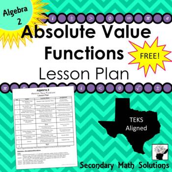 Preview of Absolute Value Functions Unit Lesson Plan