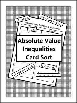 Preview of Absolute Value Inequalities Card Sort (Digital/PDF)