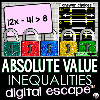 Preview of Absolute Value Inequalities Digital Math Escape Room Activity