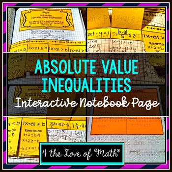 Preview of Absolute Value Inequalities: Foldable Page