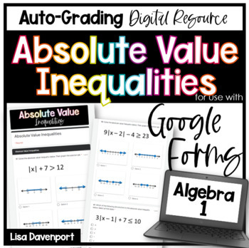 Preview of Absolute Value Inequalities Google Forms Homework