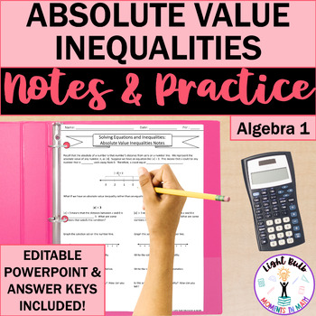 Preview of Absolute Value Inequalities Guided Notes and Worksheet