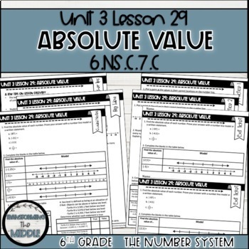 Preview of Absolute Value Lesson | 6th Grade Math | Freebie