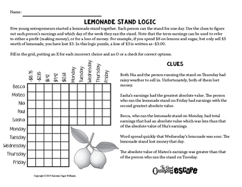 absolute value logic puzzles 6th grade standards digital
