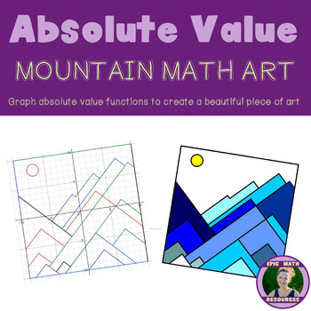 Preview of Absolute Value Mountain Math Art Project