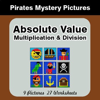 Absolute Value - Multiplication & Division - Color By Number Math Mystery Pictures
