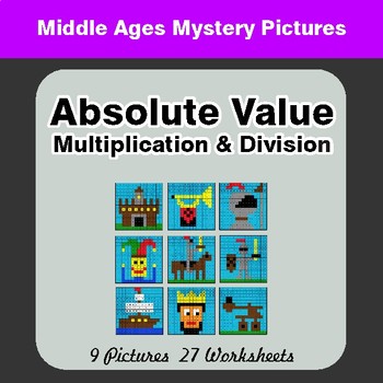 Absolute Value - Multiplication & Division - Color-By-Number Math Mystery Pictures