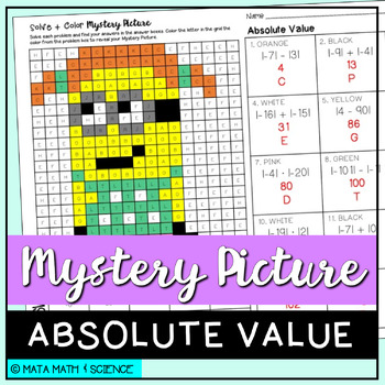 Preview of Absolute Value: Math Mystery Picture