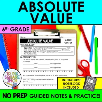 Preview of Absolute Value Notes & Practice | Guided Notes | + Interactive Notebook Format