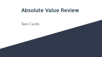 Preview of Absolute Value Review Task Cards