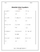 Solving Absolute Value Equations Worksheet by Algebra Funsheets | TpT