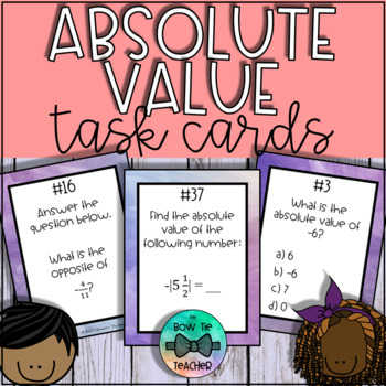 Preview of Absolute Value Task Cards (40 Task Cards)