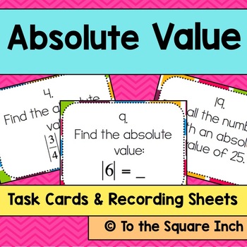 Preview of Absolute Value Task Cards | Math Center Practice Activity
