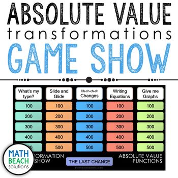 Preview of Absolute Value Transformations Game Show Activity