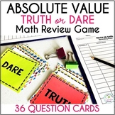 Absolute Value Review Game Truth or Dare Test Prep Activity