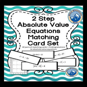 Preview of Absolute Value Two Step Equations Matching Card/ Card Sort Set