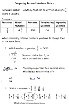 Preview of Absolute Value and Comparing Rational Numbers