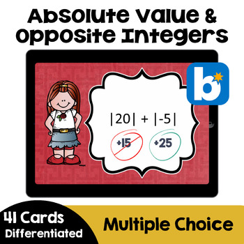 Preview of Absolute Value and Opposite Integers Boom Cards - Digital Task Cards