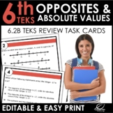 Absolute Values and Opposites Task Cards | TEKS 6.2B | Rev