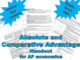 Absolute and Comparative Advantage - AP economics handout