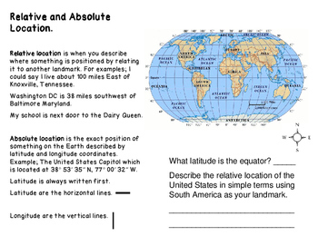 Absolute and Relative Location by World's Okayest Teacher | TpT