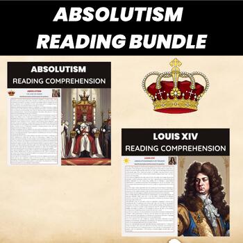 Preview of Absolutism and Absolute Monarchs Reading Comprehension Bundle | Louis XIV France