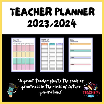 Preview of Abstract Annual Teacher Planner 2024