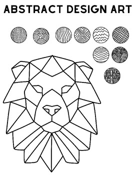 Preview of Abstract Design Art Animals, 20 Different Animals, Color Activity Worksheets