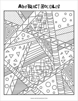 Freebie Abstract Doodles Coloring Page By Doodle Thinks Tpt