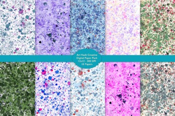 Preview of Abstract Expressionist Spatter Paper /Digital Background Set