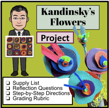 Preview of Abstract Kandinsky Flowers Art Project (Power Point)