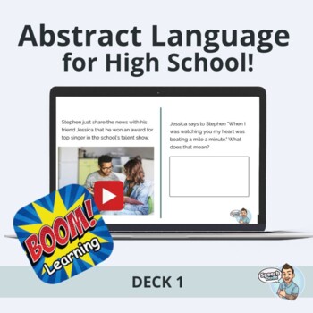 Preview of BOOM Cards: Abstract Language for High School SLPs - Deck 1