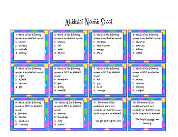 abstract nouns activity packet by 2broketeachers tpt